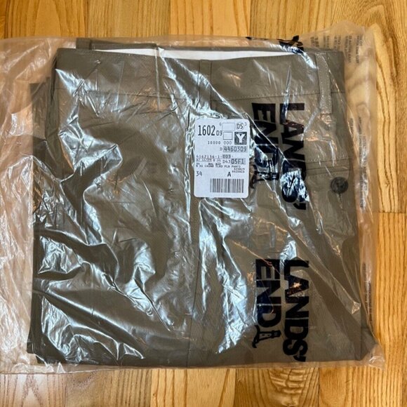 LAND'S END Men's Balsam Bark Flat Front Tailored Fit Chino Pants 34 X 34 - New - Picture 2 of 6